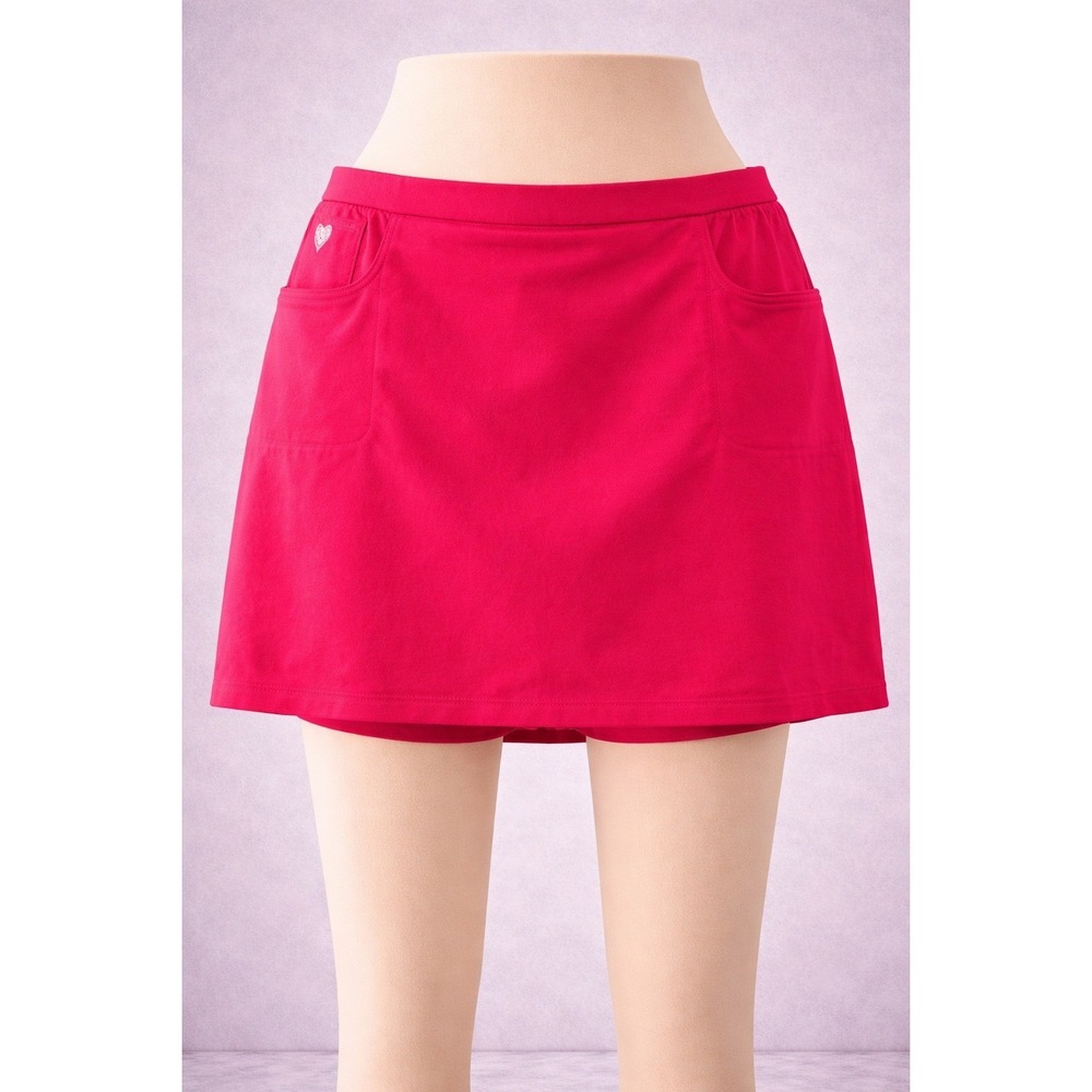 NWT Quacker Factory DreamJeannes Red Heart Skort Rhinestone Plus Size 3X‎